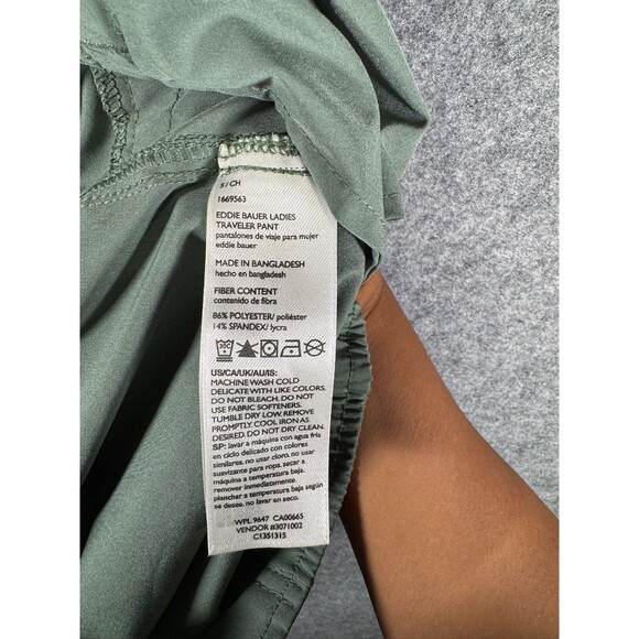 Eddie Bauer Pants women Small Green Travelers Pull On Gorpcore Hiking‎ Outdoor - Picture 7 of 8